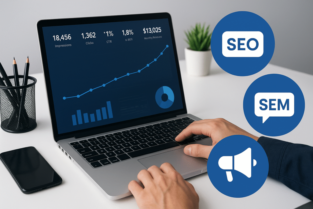 digital marketing services with SEO, SEM, and SMM